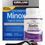 Combo Biotina 5.000 x100 Cap + Minoxidil Kirkland 5% +  Dermaroller 5%