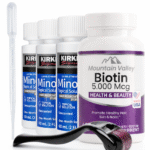 Combo Biotina 5.000 mcg + Minoxidil Kirkland 5% x3 Frascos + Dermaroller 0.5mm