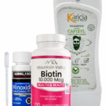 Combo Biotina 10.000 mcg x100 Cap Mountain valley + Minoxidil Kirkland 5% 60ml + Shampoo Karicia + Dermaroller 0.5mm