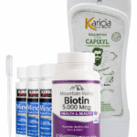 Combo Biotina 5.000 mcg x100 Cap Mountain Valley + Minoxidil Kirkland 5% 60ml + Shampoo Karicia + Dermaroller 0.5mm