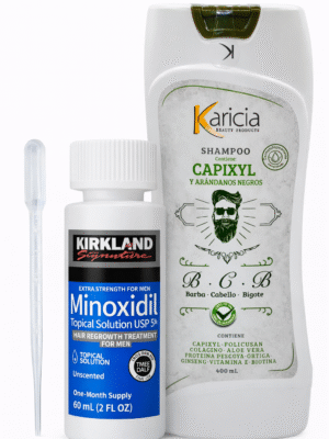 Minoxidil Kirkland 5% 1 Frasco + Shampoo Capixyl 400 ml “Envío Gratis”