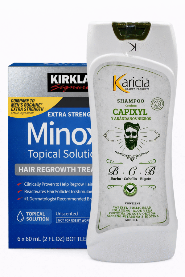Minoxidil Kirkland 5% Caja x6 Frascos + Shampoo Capixyl 400 ml “Envio Gratis”