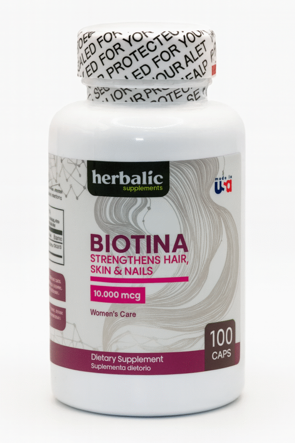 Biotin 10.000 mcg x100 Capsulas Herbalic "Envío Gratis"