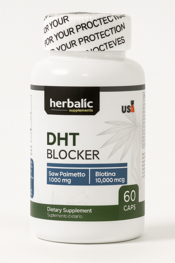 DHT Blocker Saw Palmetto 1000 mg + Biotina 10.000 mcg x 60 Capsulas