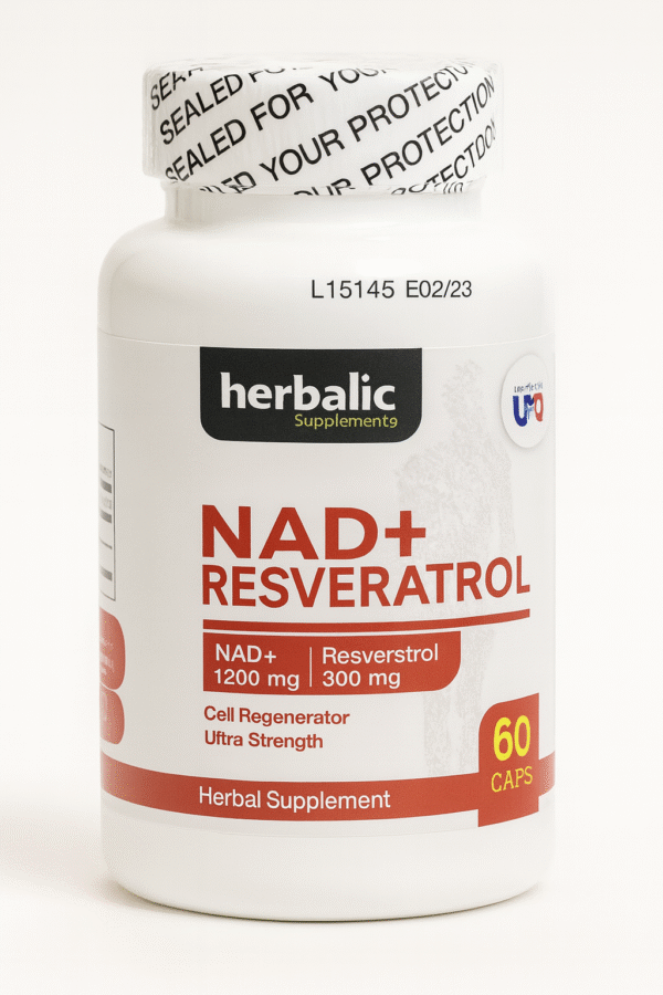 NAD 1200 mg + Resveratrol 300mg X60 Capsulas Herbalic