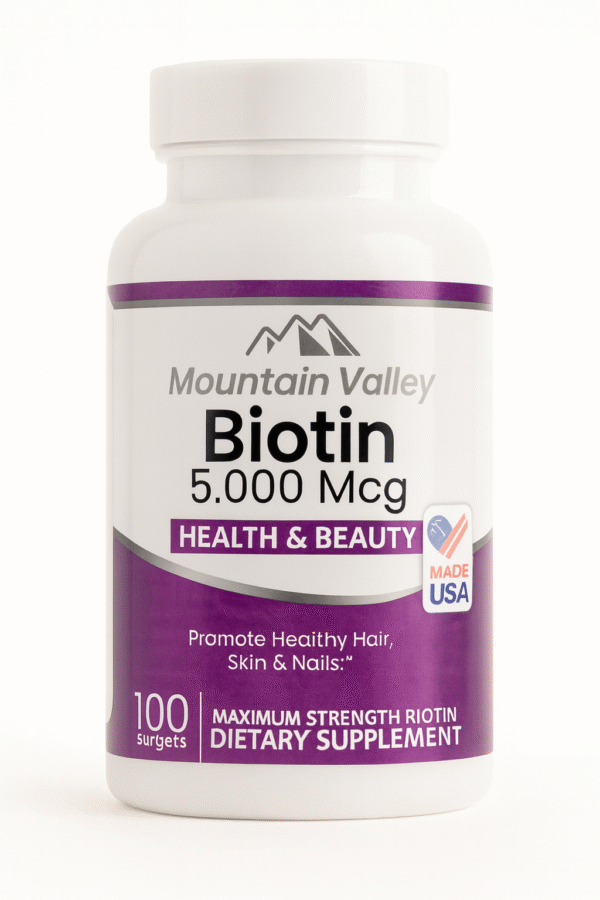 Biotin 5.000 mcg x100 Softgels Mountain Valley “Envío Gratis”