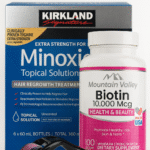 Combo Biotina 10.000 mcg x100 Capsulas + Minoxidil Kirkland 5% X6 Frascos (360ml) + Dermaroller 0.5mm